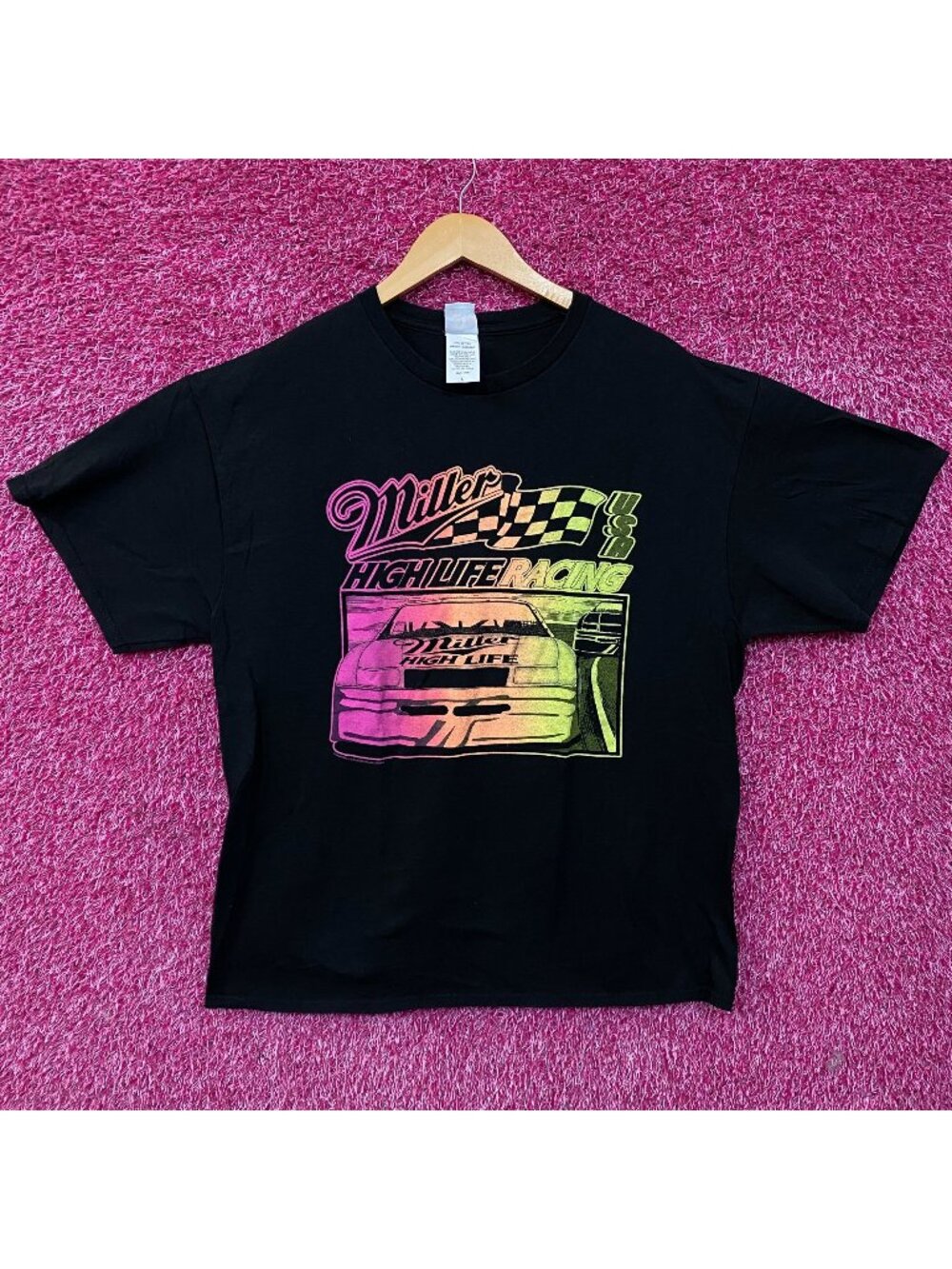 Junk Food Clothing Miller High Life Racing Graphic T-Shirt Large